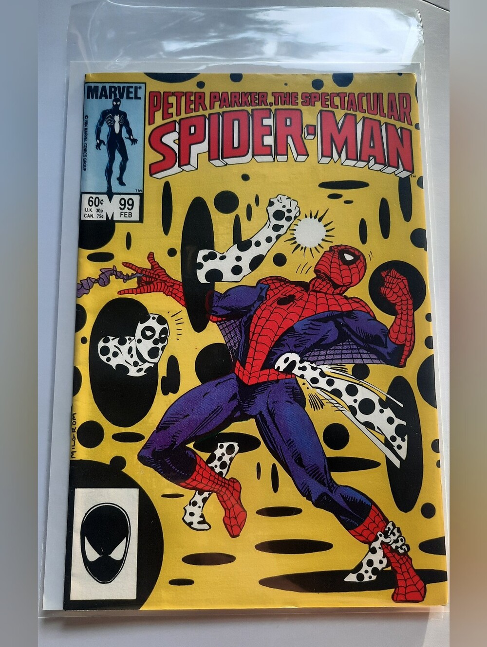 Peter Parker The Spectacular Spider-Man #99 Marvel Comic Book 1985 Spot Cover